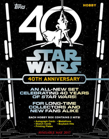 2017 Topps Star Wars 40th Anniversary Hobby 8 Box Case ( Pre Sale )